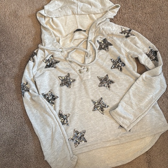 INC International Concepts Tops - INC hoodie with sequin star accents!